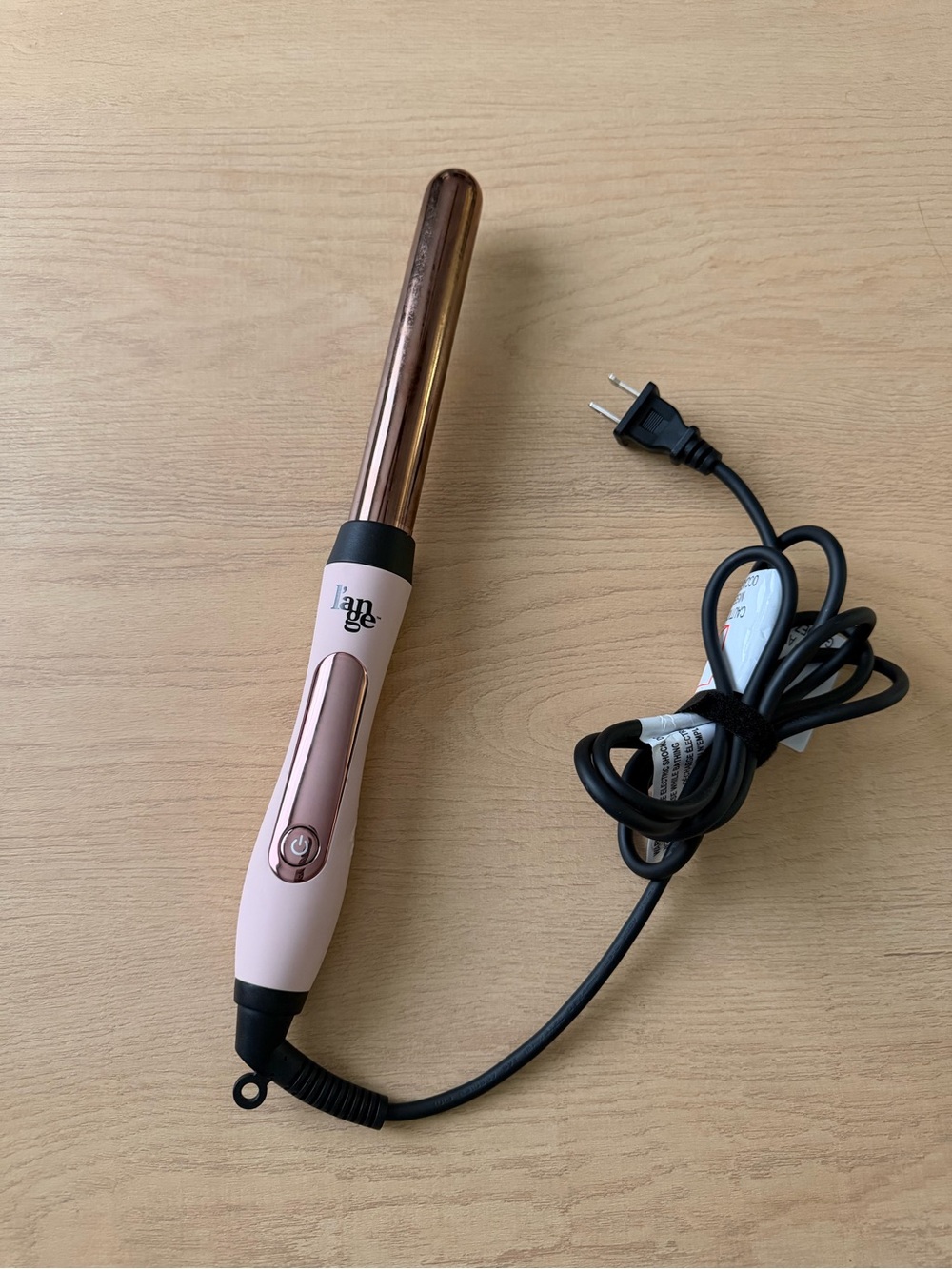 Lange Pink and Rose Gold Curling Wand 1”